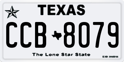 TX license plate CCB8079