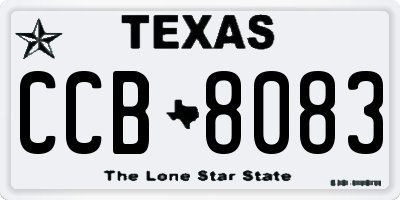 TX license plate CCB8083