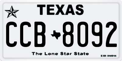 TX license plate CCB8092