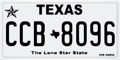 TX license plate CCB8096