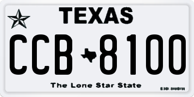 TX license plate CCB8100