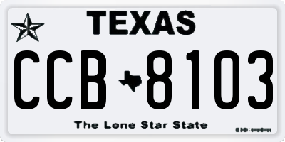 TX license plate CCB8103