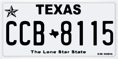 TX license plate CCB8115
