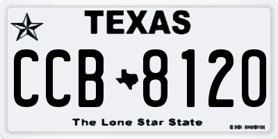 TX license plate CCB8120
