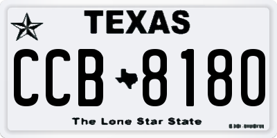 TX license plate CCB8180