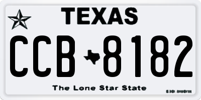 TX license plate CCB8182