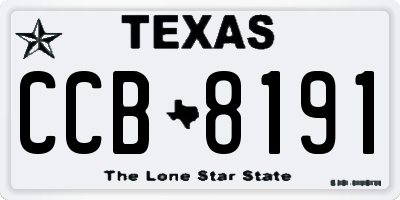 TX license plate CCB8191