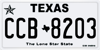 TX license plate CCB8203