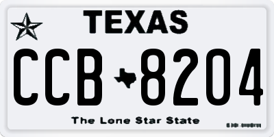 TX license plate CCB8204
