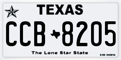 TX license plate CCB8205
