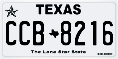 TX license plate CCB8216