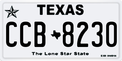 TX license plate CCB8230