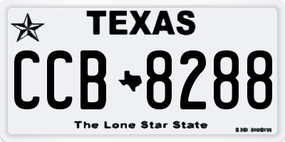 TX license plate CCB8288