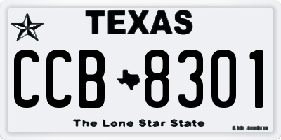 TX license plate CCB8301