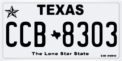 TX license plate CCB8303