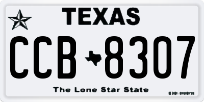 TX license plate CCB8307