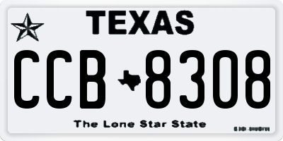 TX license plate CCB8308