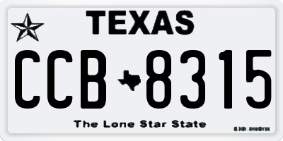 TX license plate CCB8315