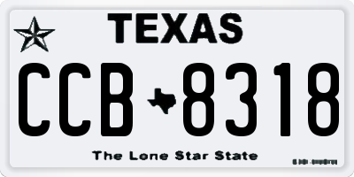 TX license plate CCB8318