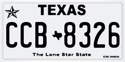TX license plate CCB8326