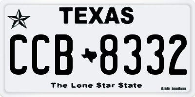 TX license plate CCB8332