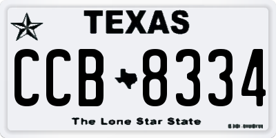 TX license plate CCB8334