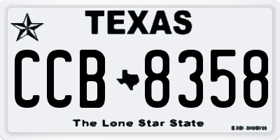 TX license plate CCB8358
