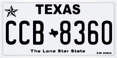 TX license plate CCB8360