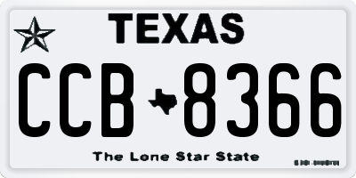 TX license plate CCB8366