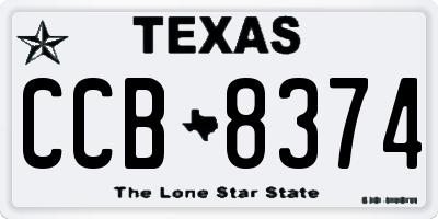 TX license plate CCB8374