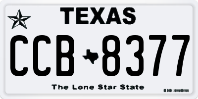 TX license plate CCB8377