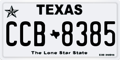 TX license plate CCB8385