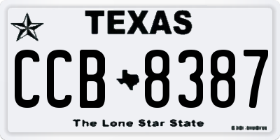 TX license plate CCB8387