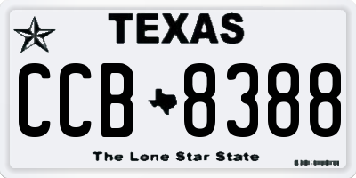 TX license plate CCB8388