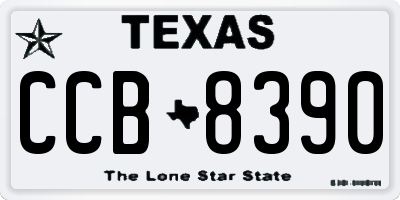 TX license plate CCB8390
