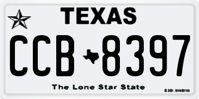 TX license plate CCB8397