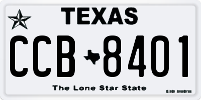 TX license plate CCB8401