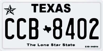 TX license plate CCB8402