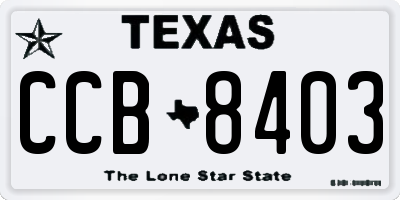 TX license plate CCB8403