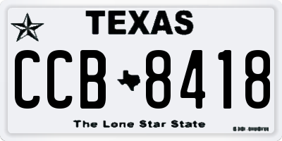 TX license plate CCB8418