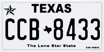 TX license plate CCB8433
