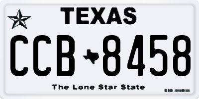 TX license plate CCB8458