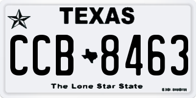 TX license plate CCB8463