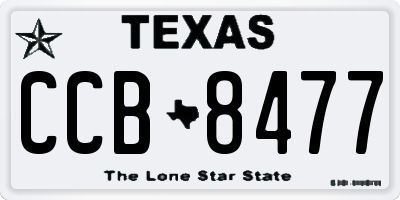 TX license plate CCB8477