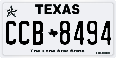 TX license plate CCB8494