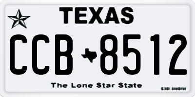 TX license plate CCB8512