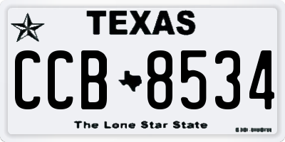 TX license plate CCB8534