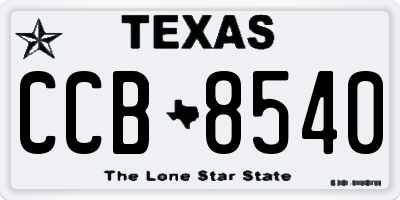 TX license plate CCB8540
