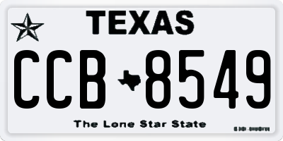 TX license plate CCB8549