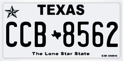 TX license plate CCB8562
